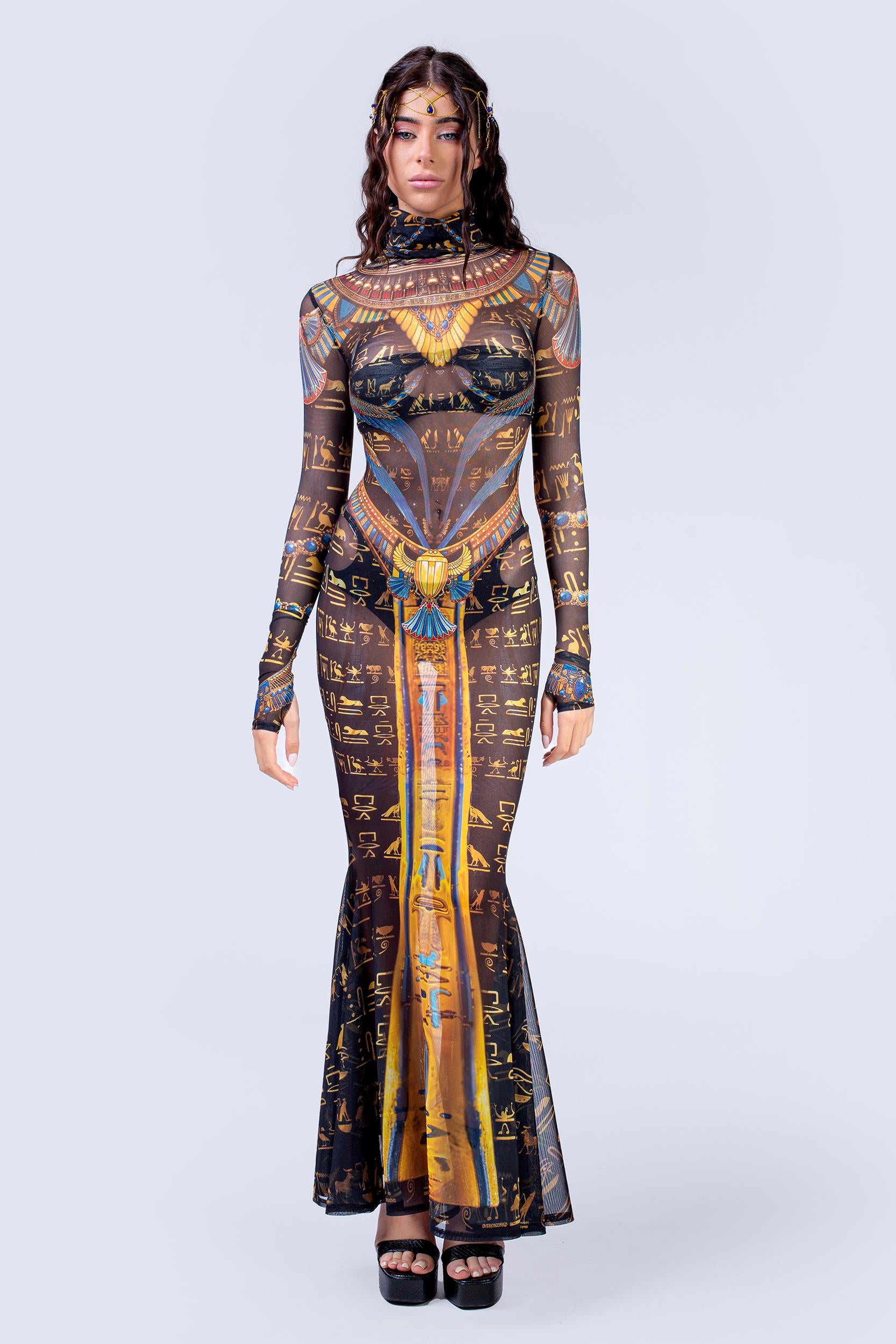 BADINKA Women Cursed To Rule Mermaid High Neck Dress