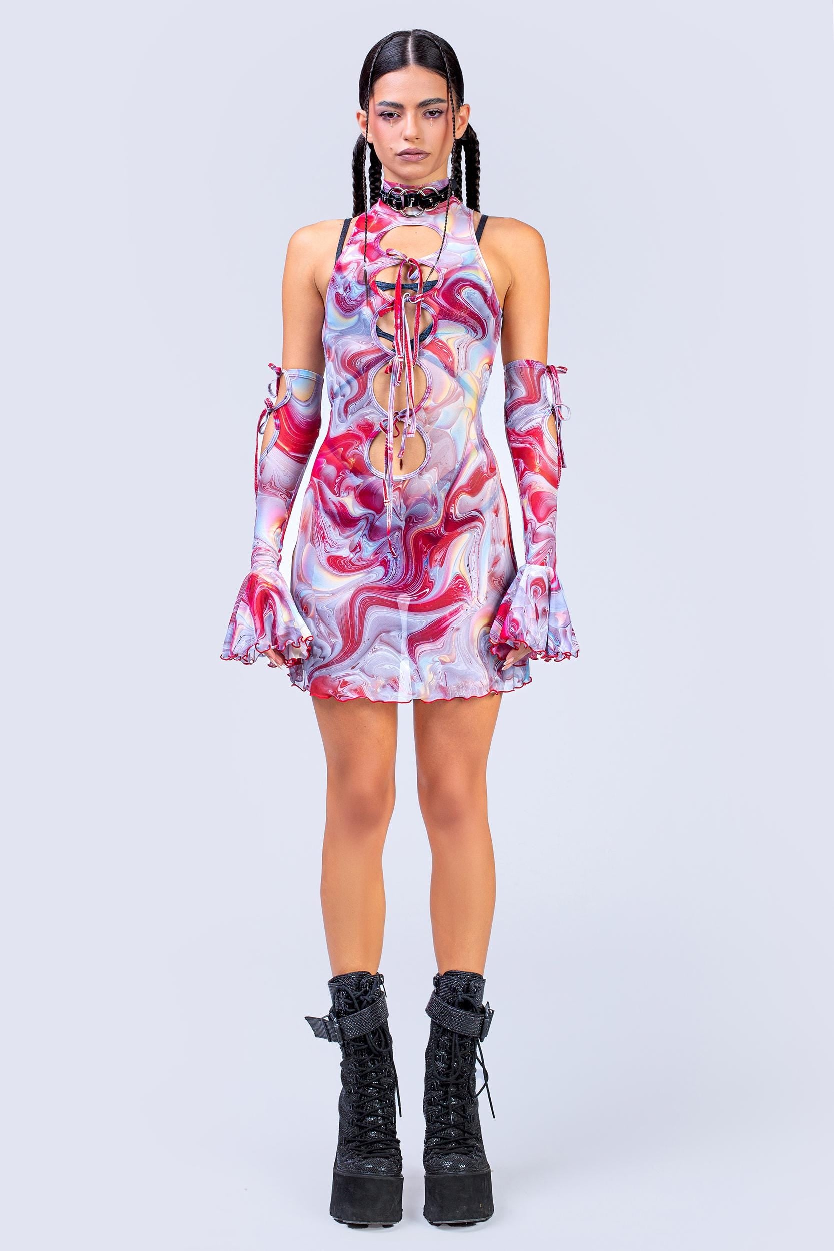 BADINKA Ring Leader Ribbon Clown Dress Rave