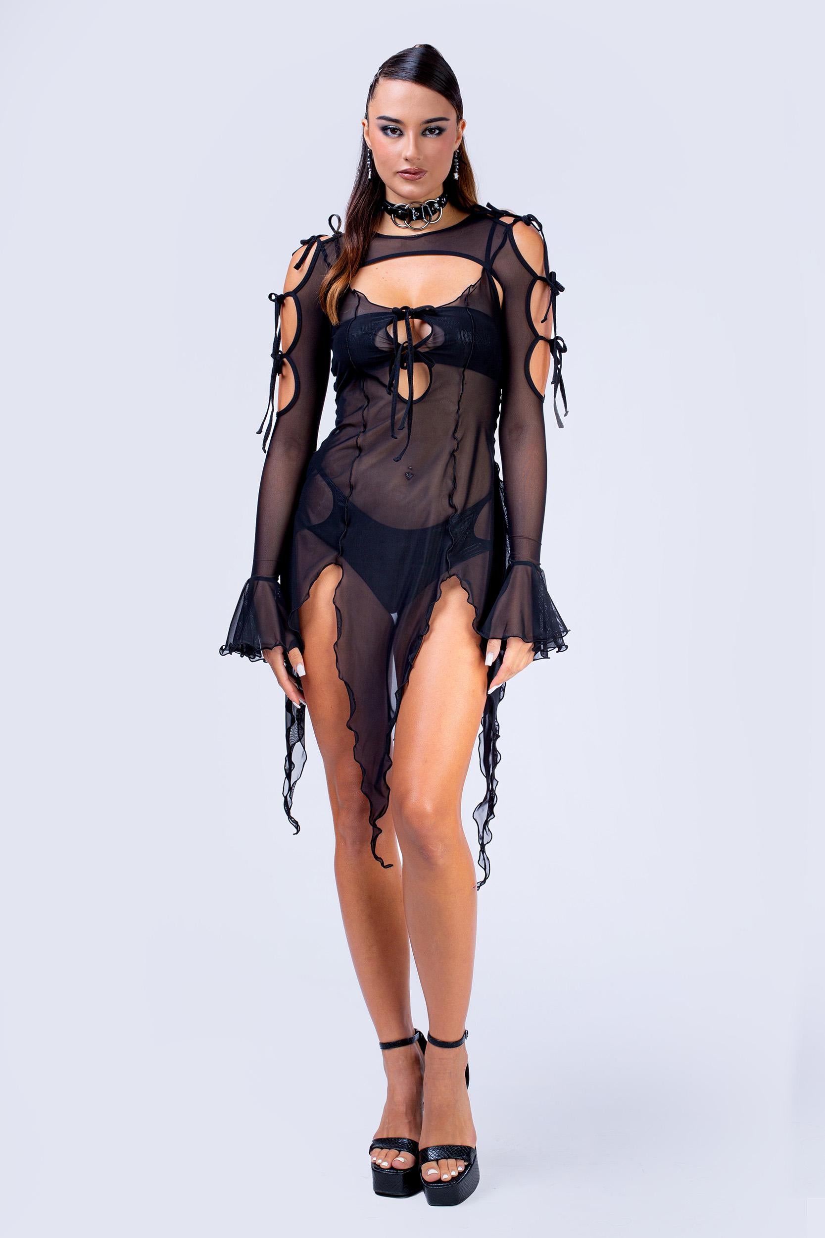 BADINKA Witch Hunt 2-Piece Ribbon Dress Halloween, rave