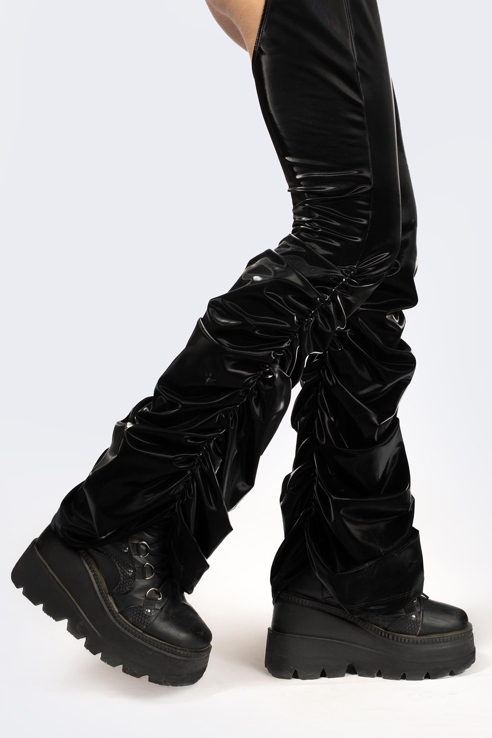 BADINKA Black Swan Catsuit With Chaps Chaps