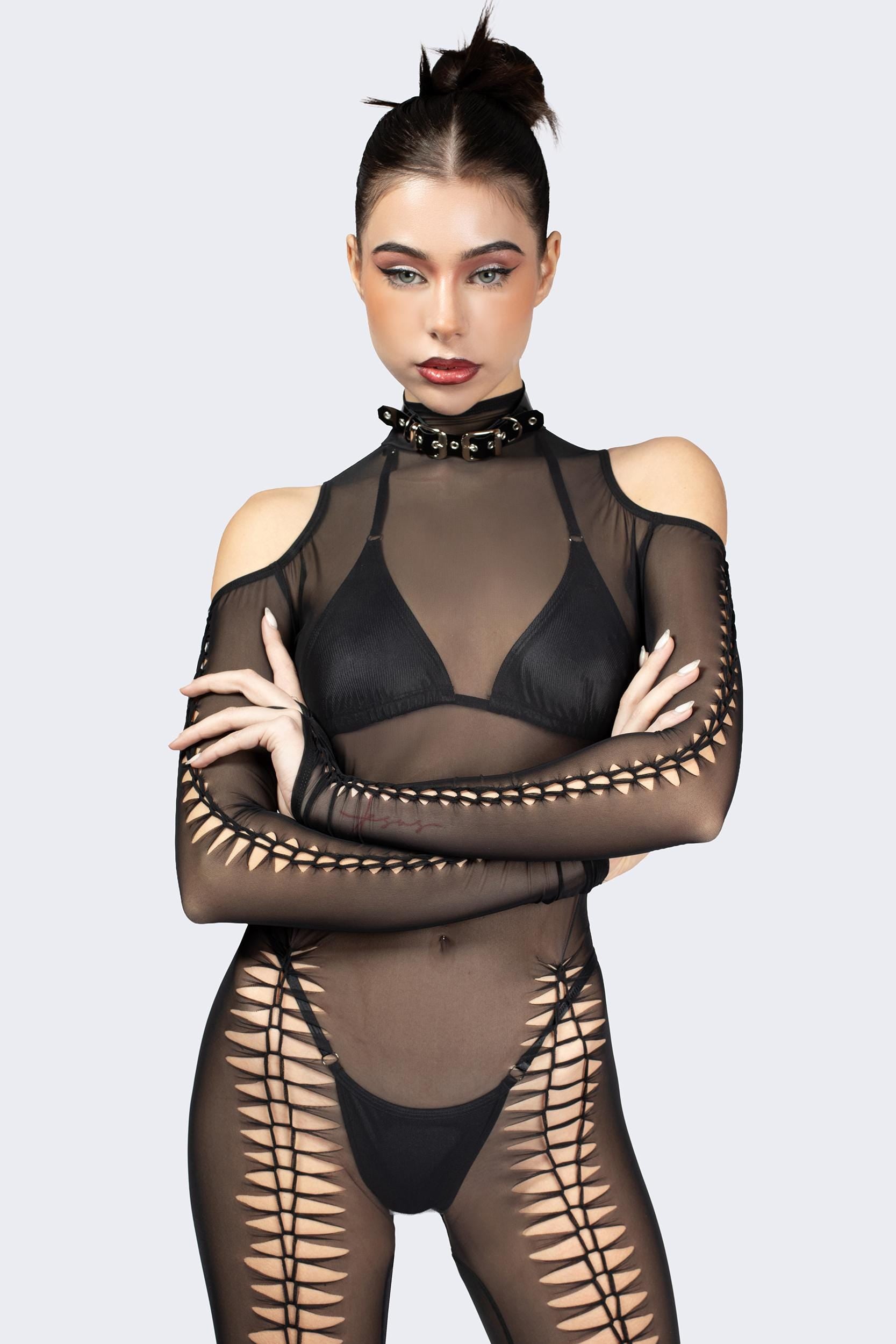 BADINKA Can U Knot Black Handwoven Catsuit