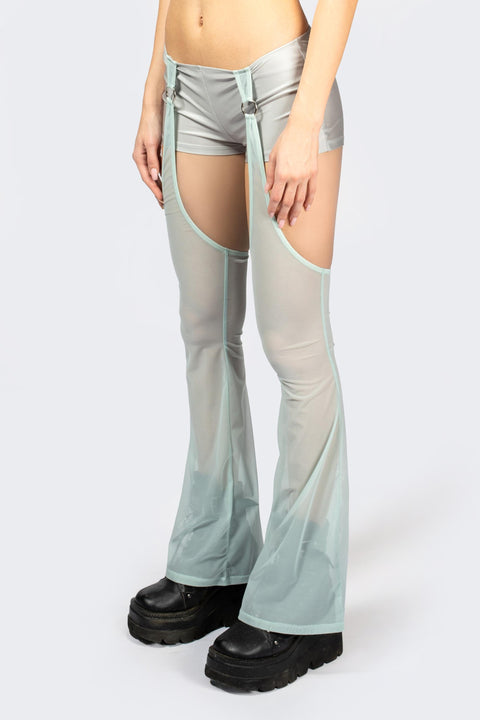 Entwined In Grey Shorts With Chaps