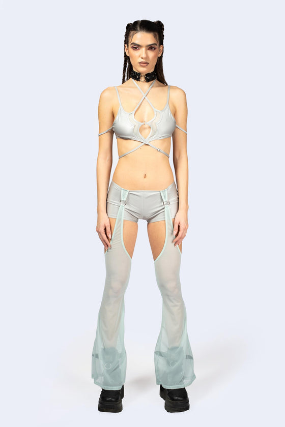 Entwined In Grey Multi-Strap Top