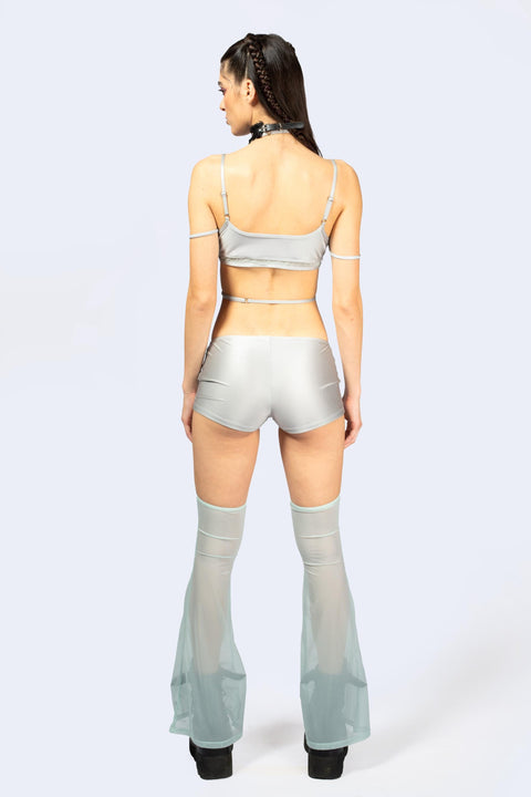 Entwined In Grey Multi-Strap Top