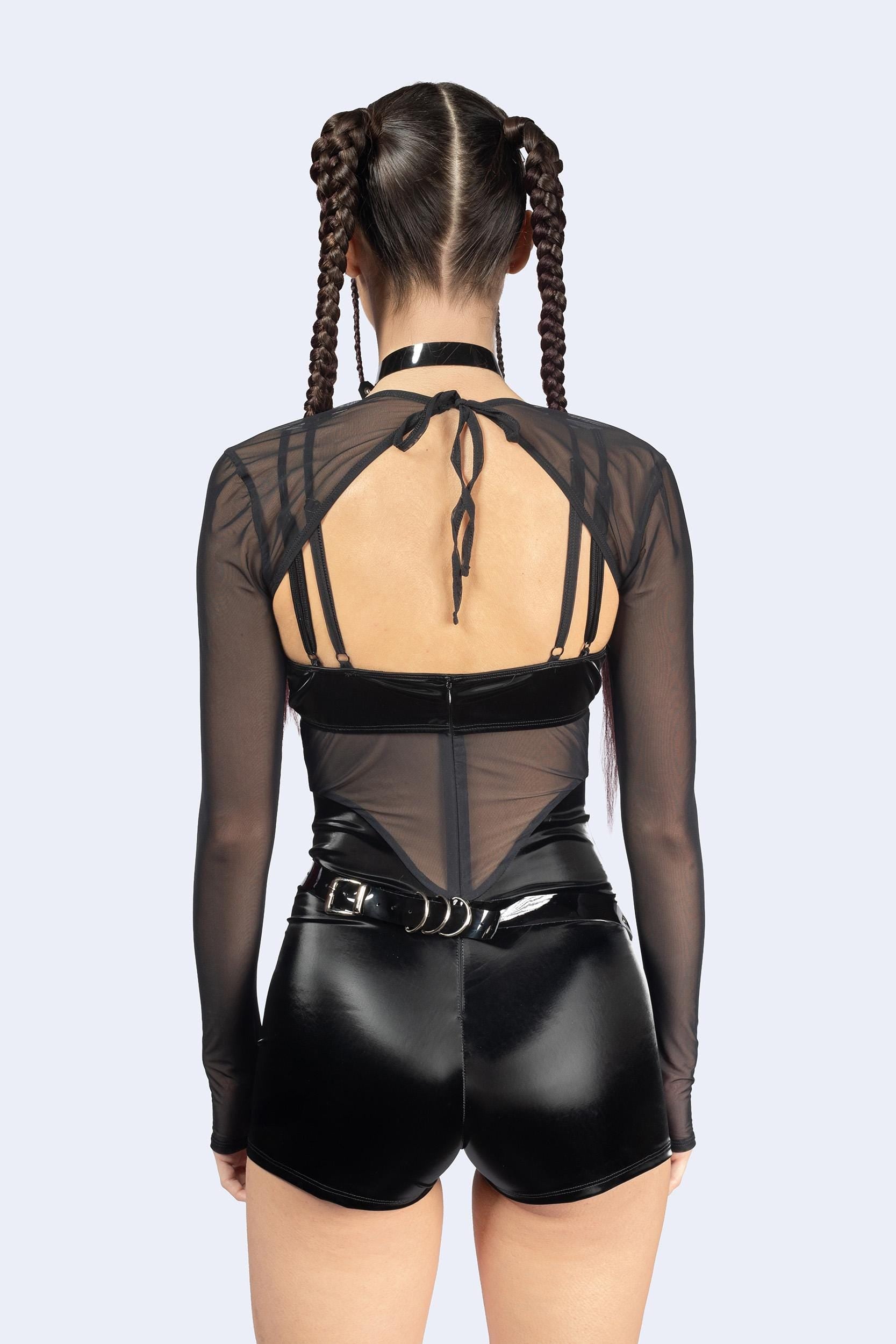 BADINKA Hard Barre Double Layered Romper Black