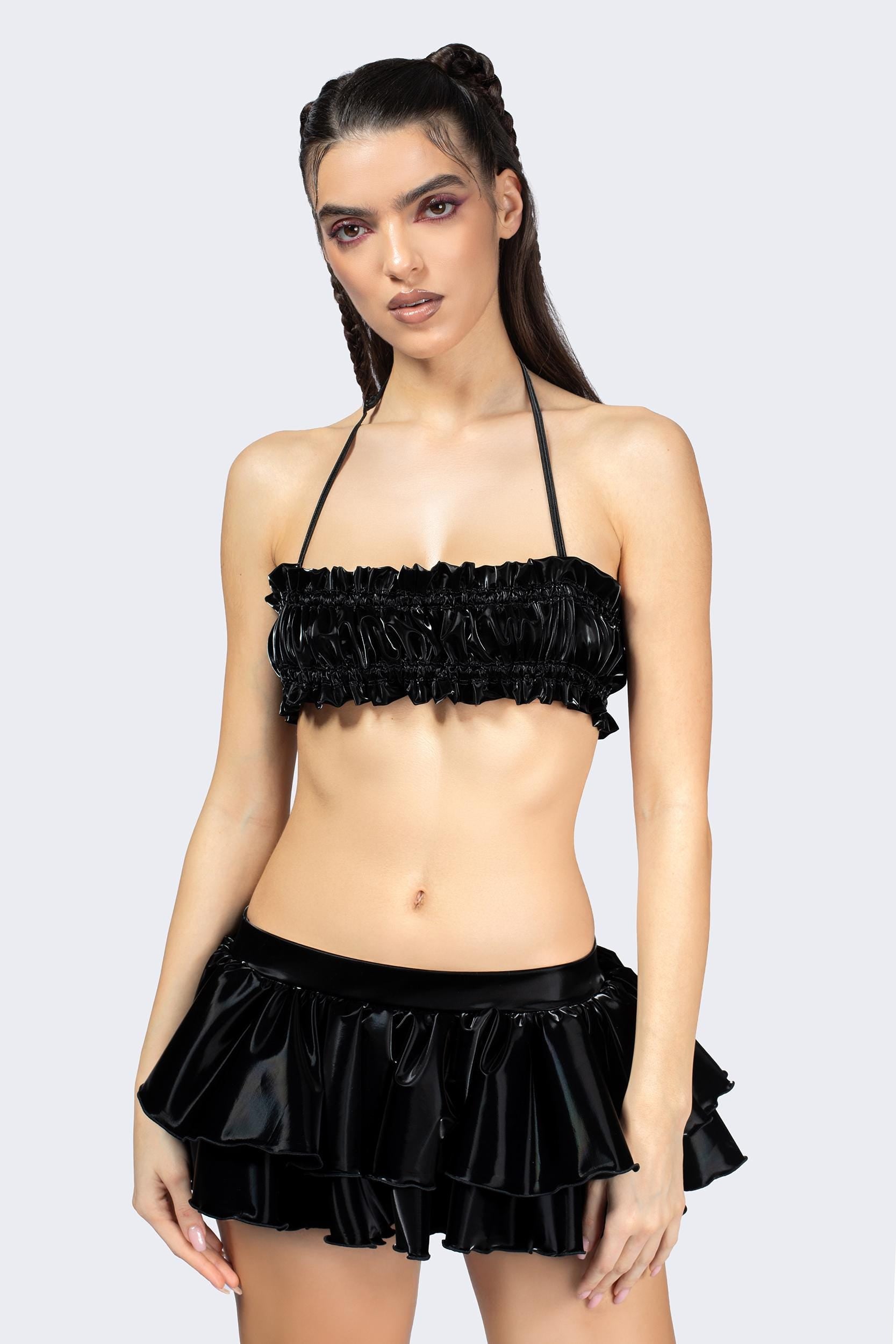 BADINKA Women Pirouette Ruched Halterneck Top And Shrug