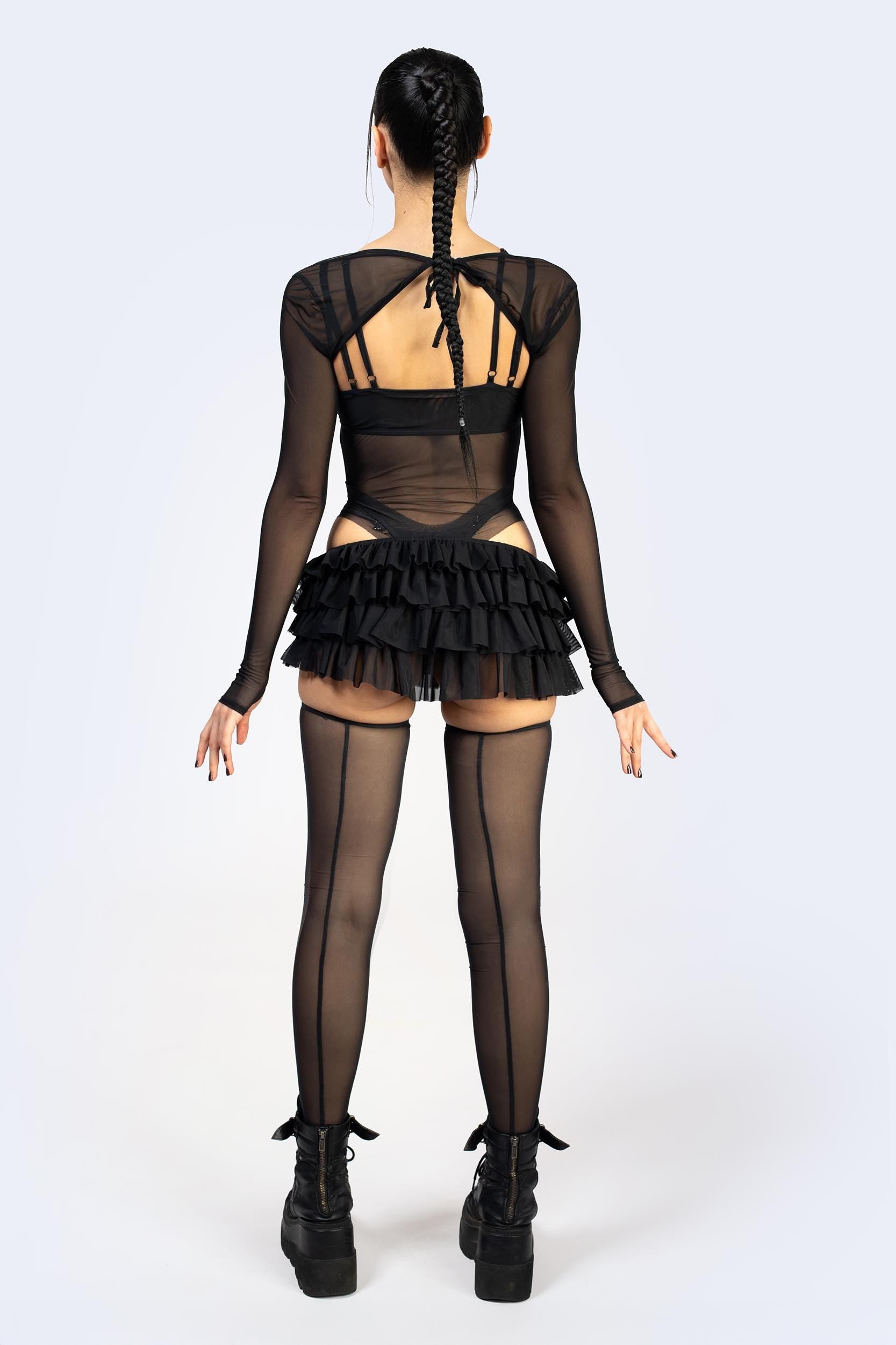 BADINKA Studio Burn Bodysuit And Skirt Set Black