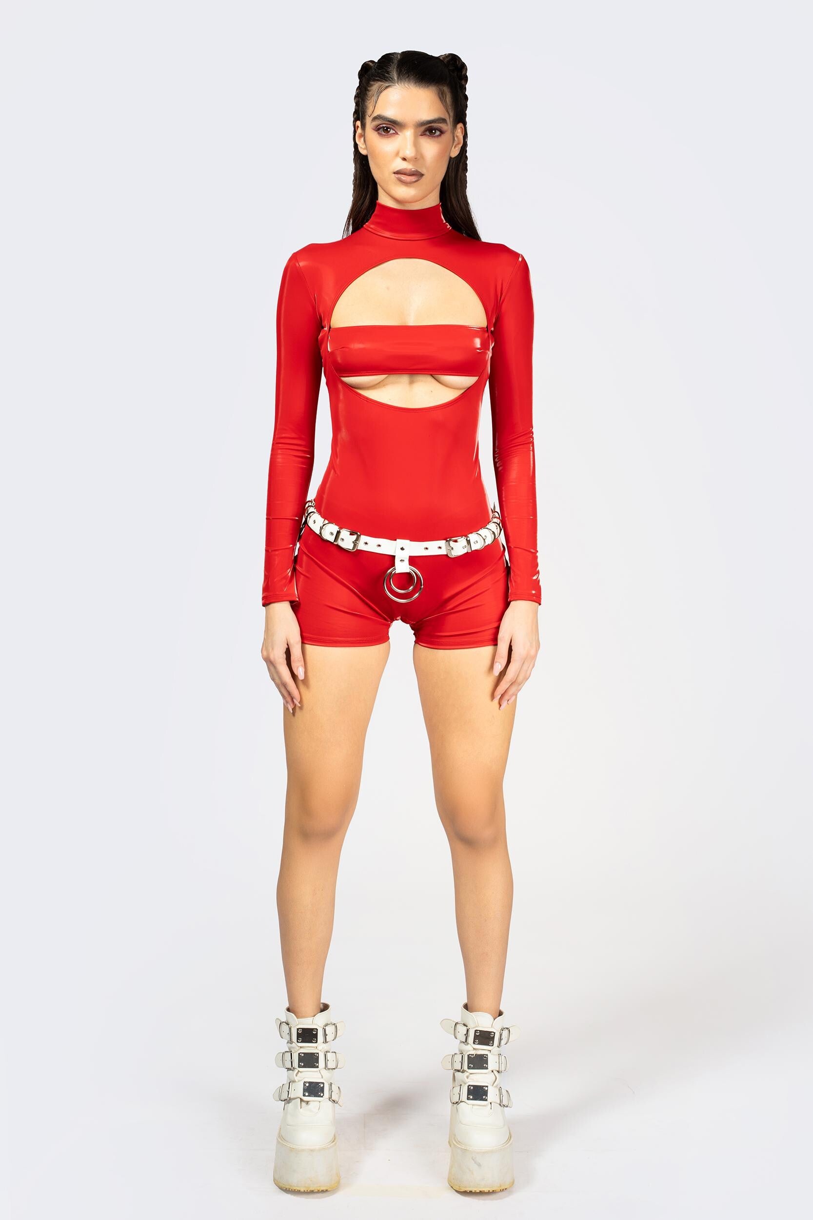 BADINKA Turn Up The Heat Keyhole Bandeau Romper Rave