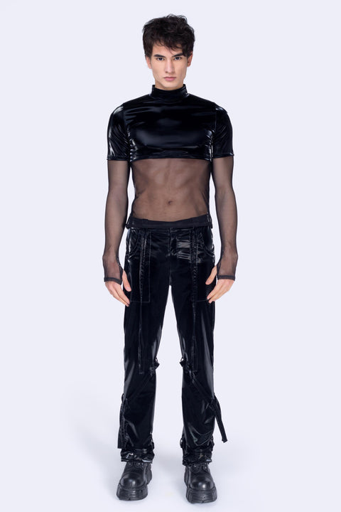 Liquid Mesh Layered Long Sleeve Top