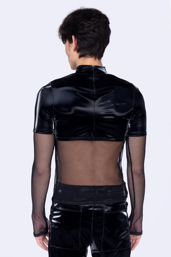 Liquid Mesh Layered Long Sleeve Top