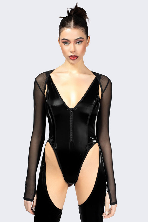 Black Swan Catsuit With Chaps