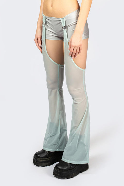 Entwined In Grey Top and Shorts with Chaps Set