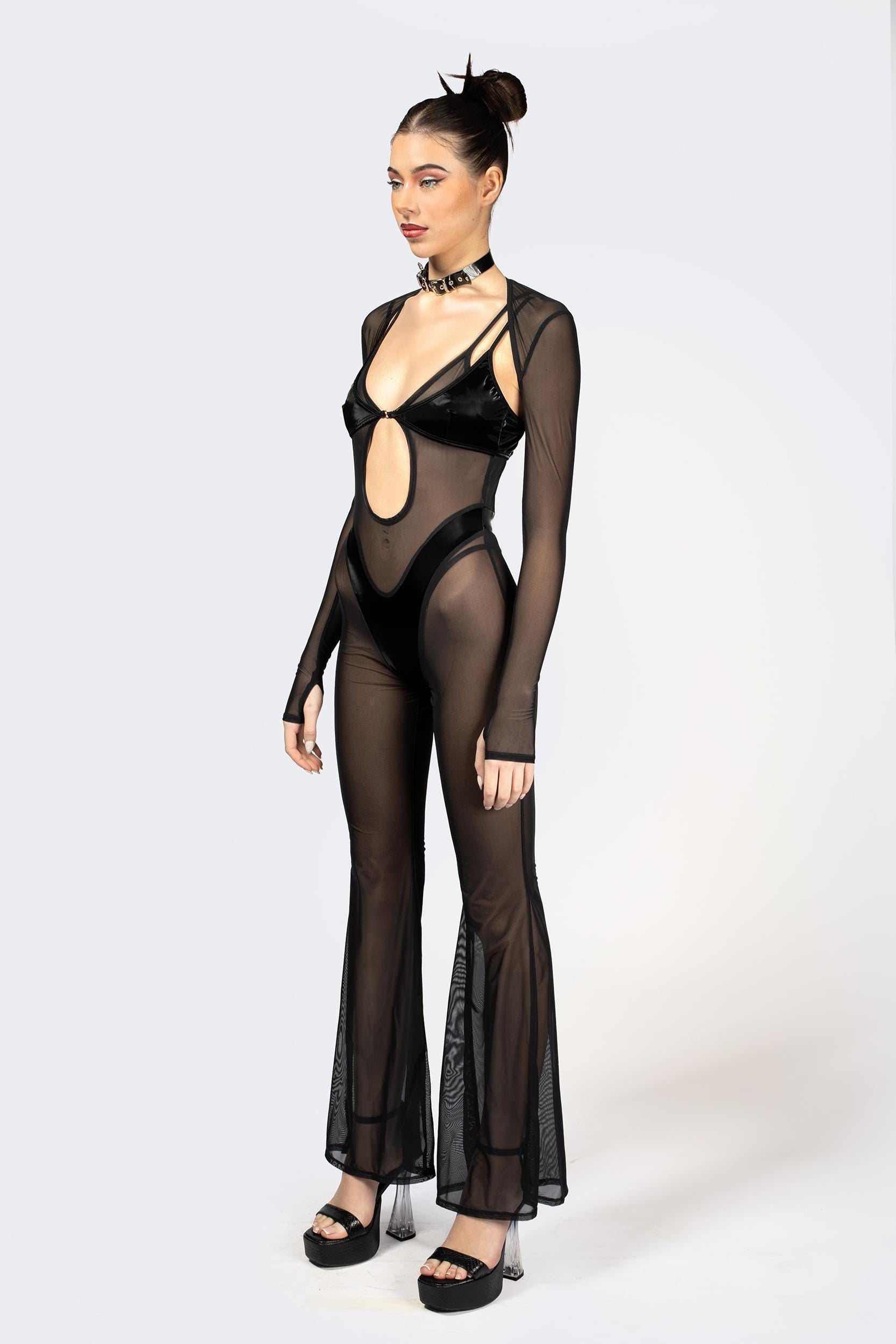 BADINKA Hard Barre Double Layered Catsuit Mesh, spandex