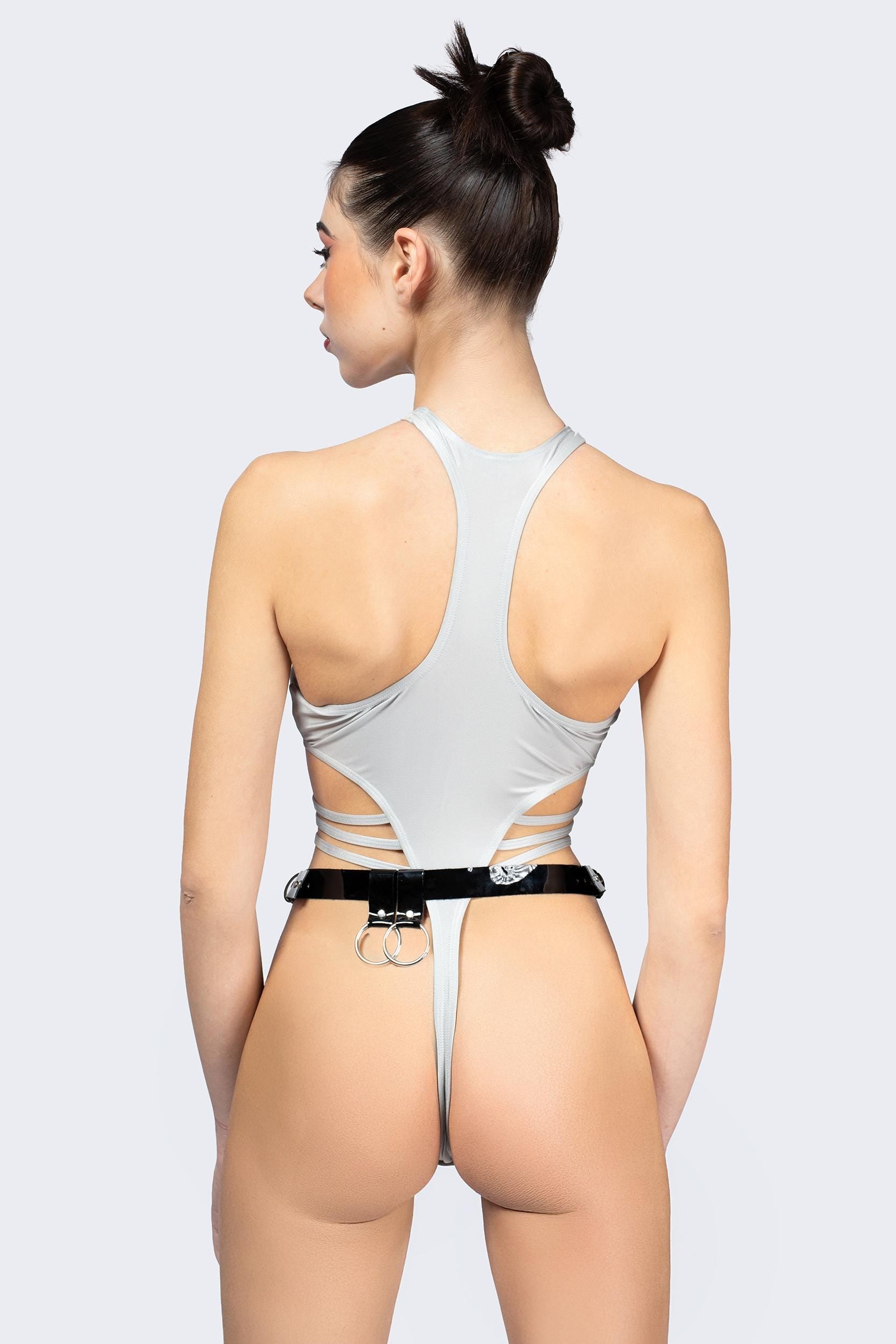 BADINKA I Interface High Cut Bodysuit Silver