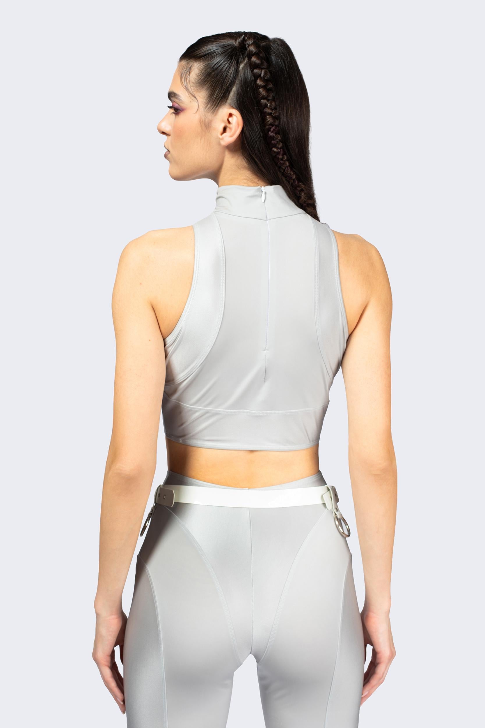 BADINKA I Interface Crop Top Silver