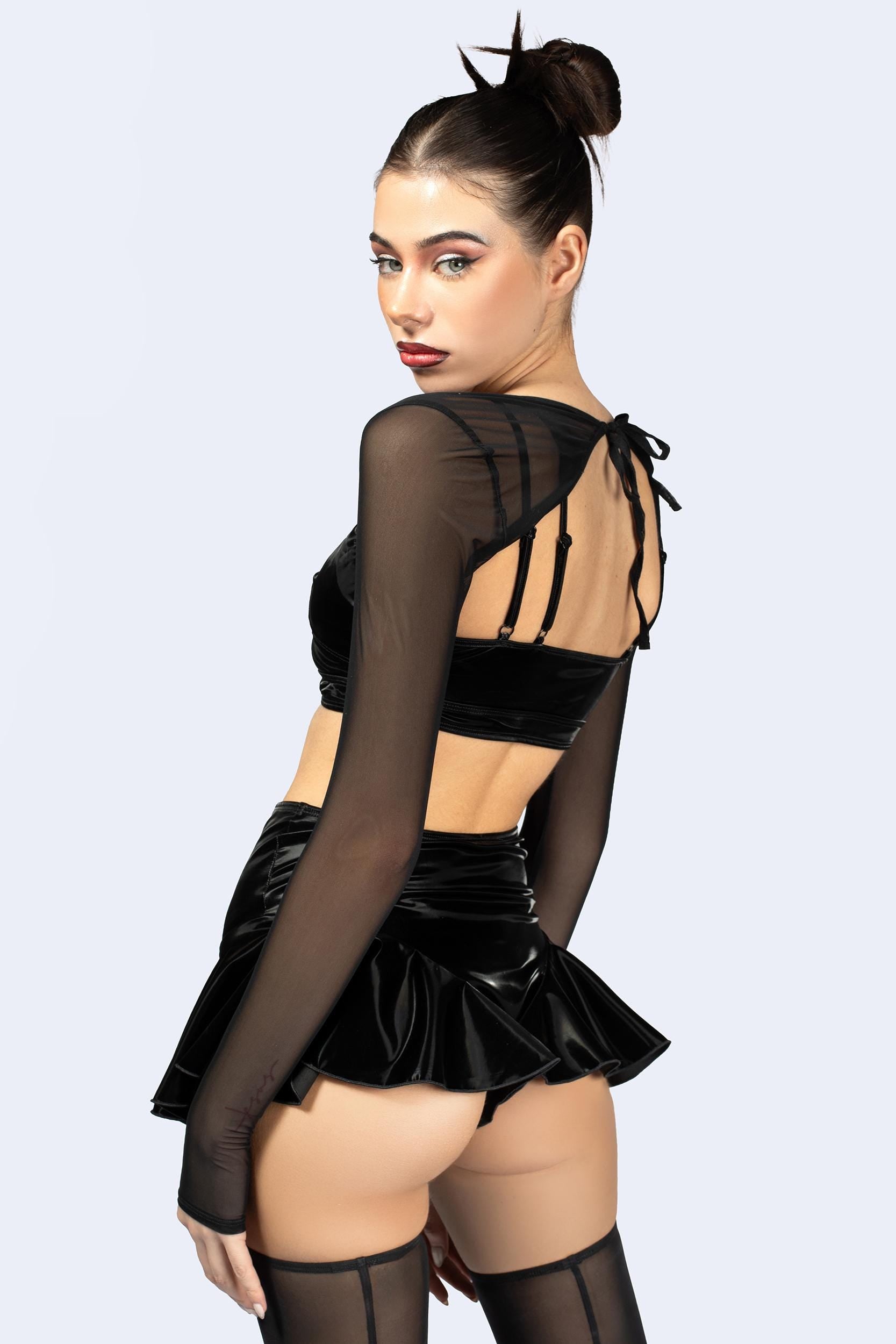 BADINKA Late Rehearsal Double Layered Top Black