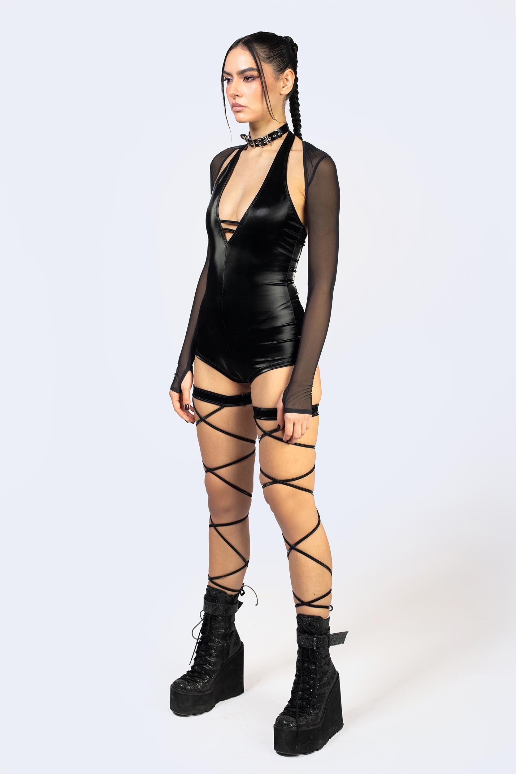 BADINKA Women Physical Halter Romper And Shrug