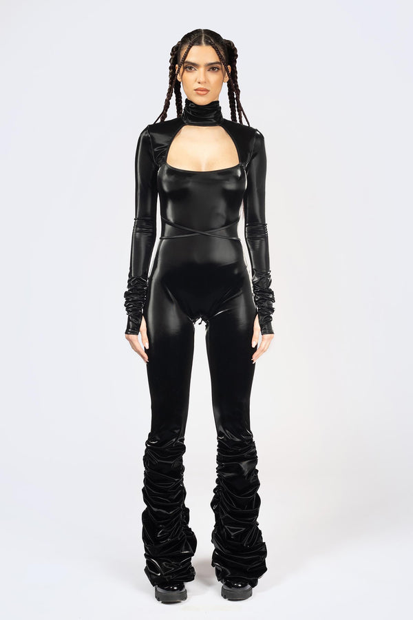 Starved For Glamour Ruched Catsuit