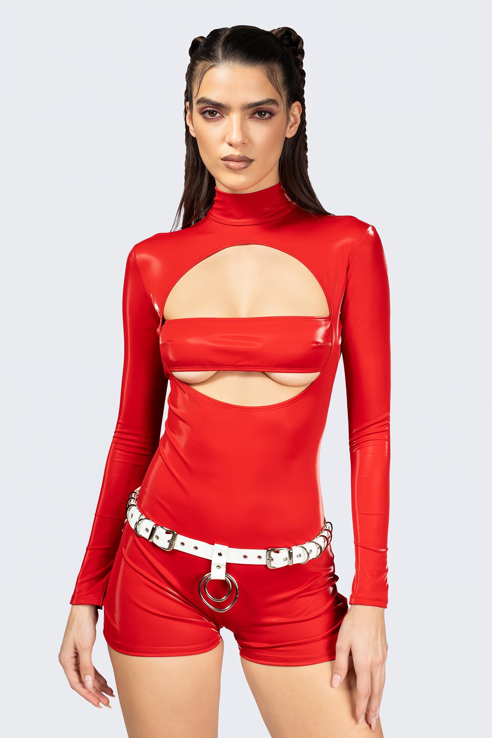 BADINKA Turn Up The Heat Keyhole Bandeau Romper