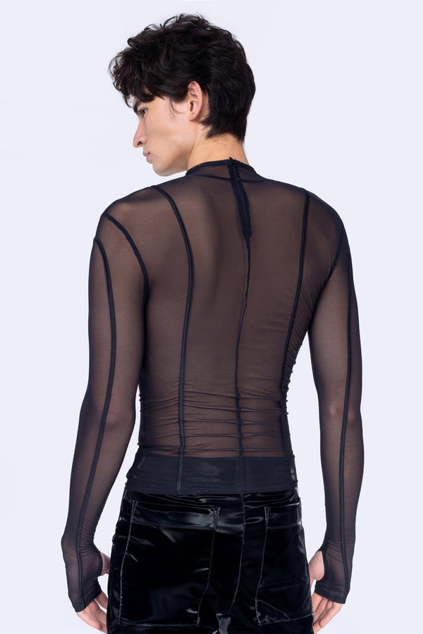 After Dark Male Paneled Top
