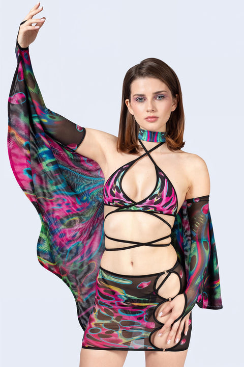 Tearing Me Apart Wrapped Triangle Top
