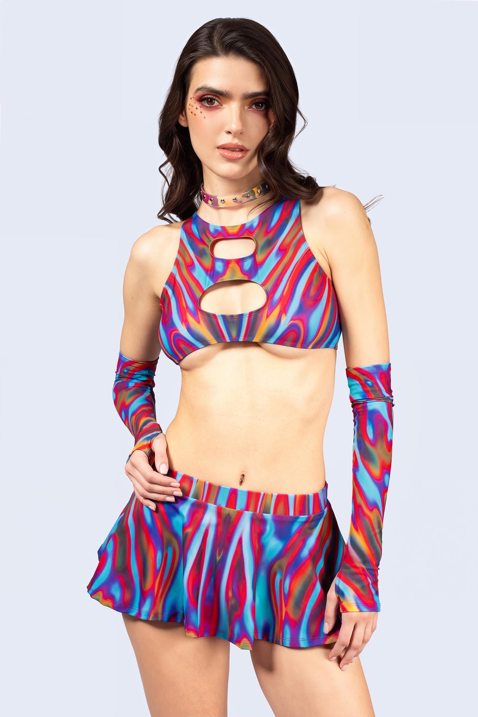 BADINKA Storm Wave Double Keyhole Top