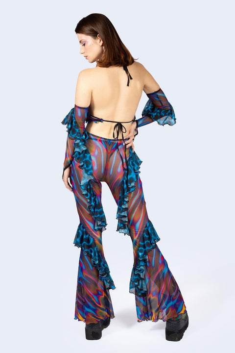 Storm Wave Halter Ruffled Set