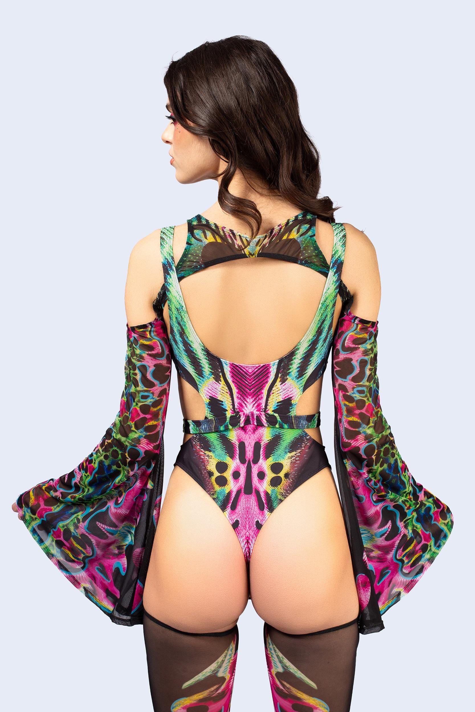 BADINKA Tearing Me Apart Buckle Cutout Bodysuit Multicolor