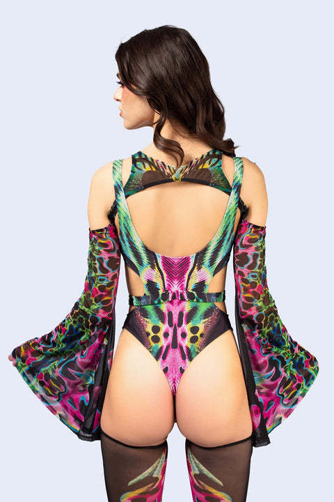 Tearing Me Apart Buckle Cutout Bodysuit