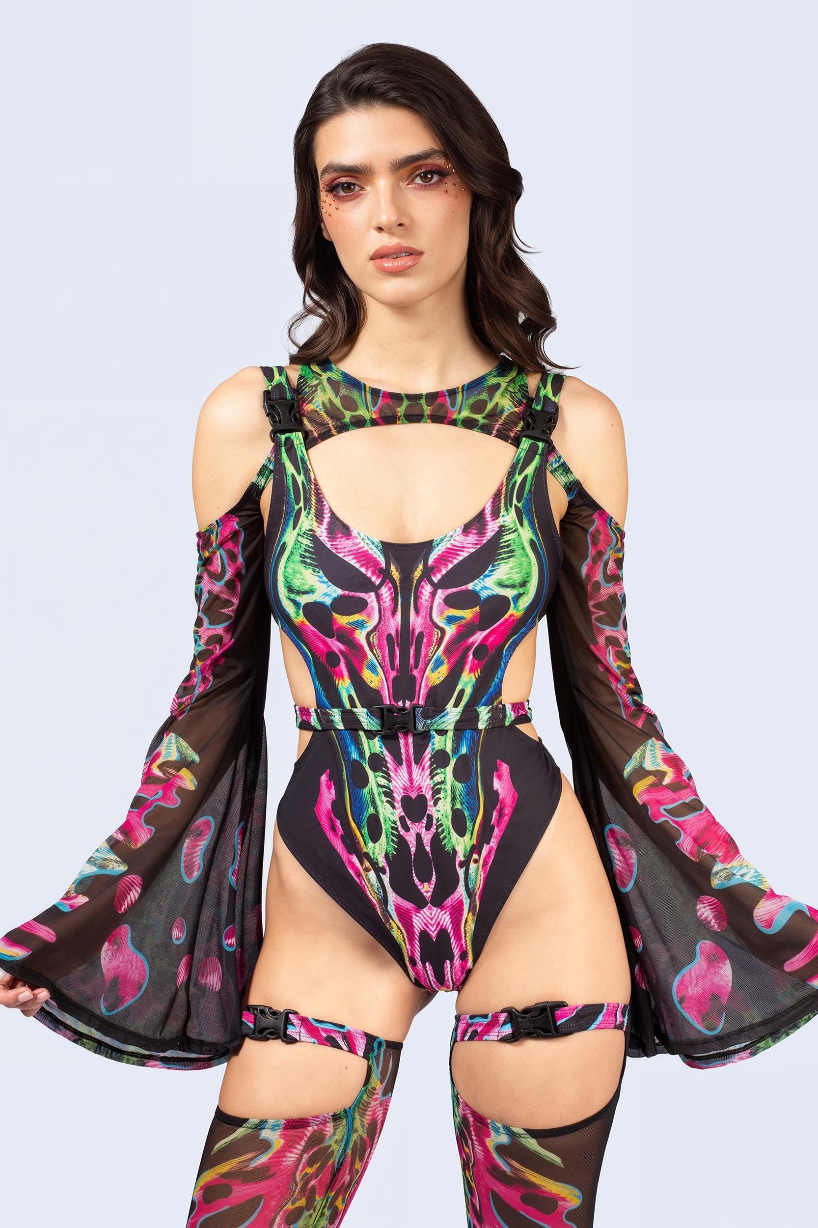 BADINKA Tearing Me Apart Buckle Cutout Bodysuit