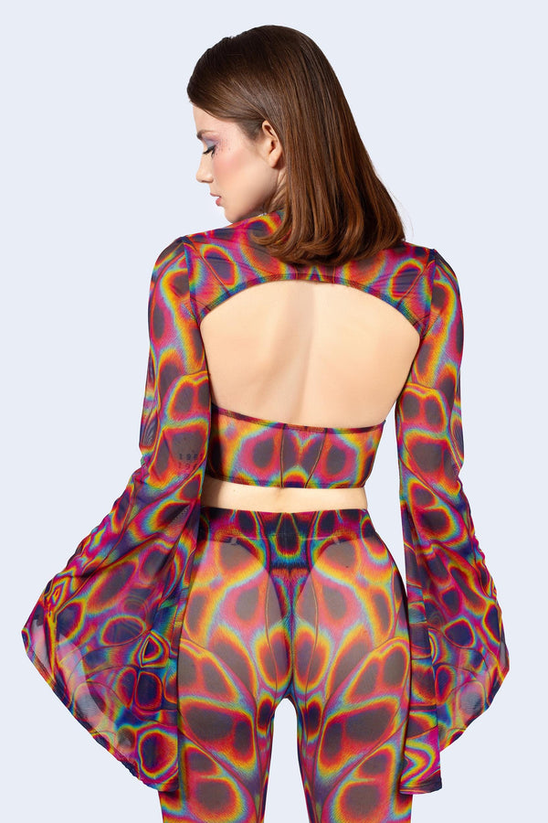 Peak Spot Criss Cross Top And Shrug