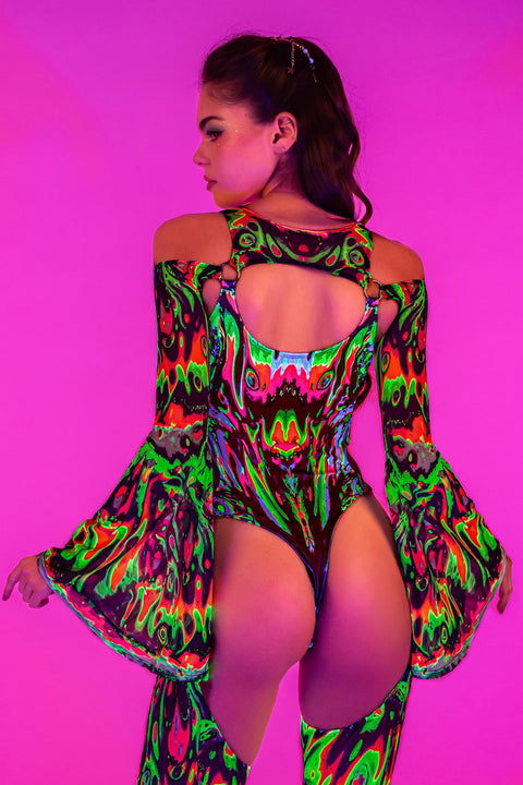 Wavy Gravy Flared Chaps Catsuit