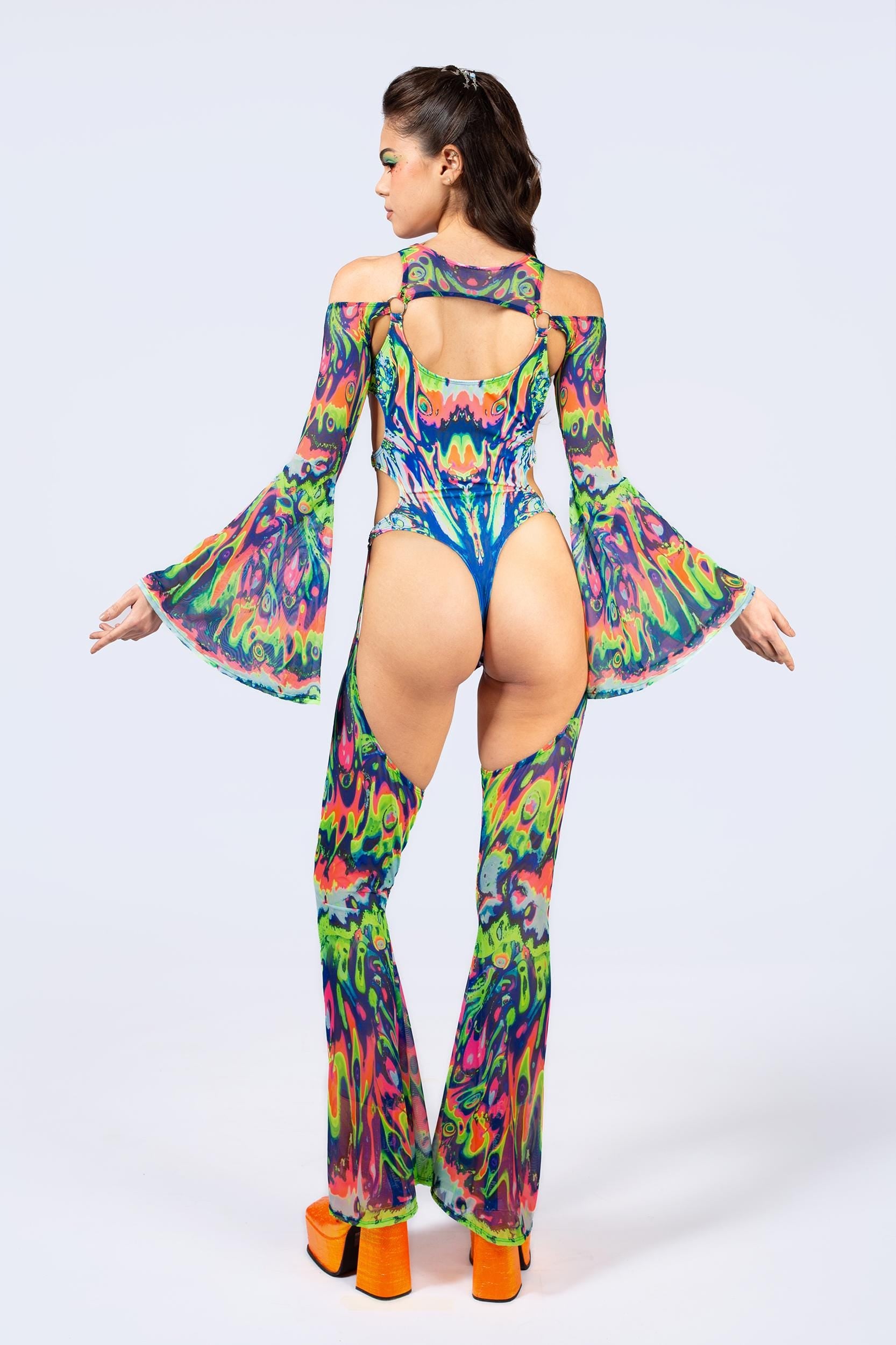BADINKA Wavy Gravy Flared Chaps Catsuit 9