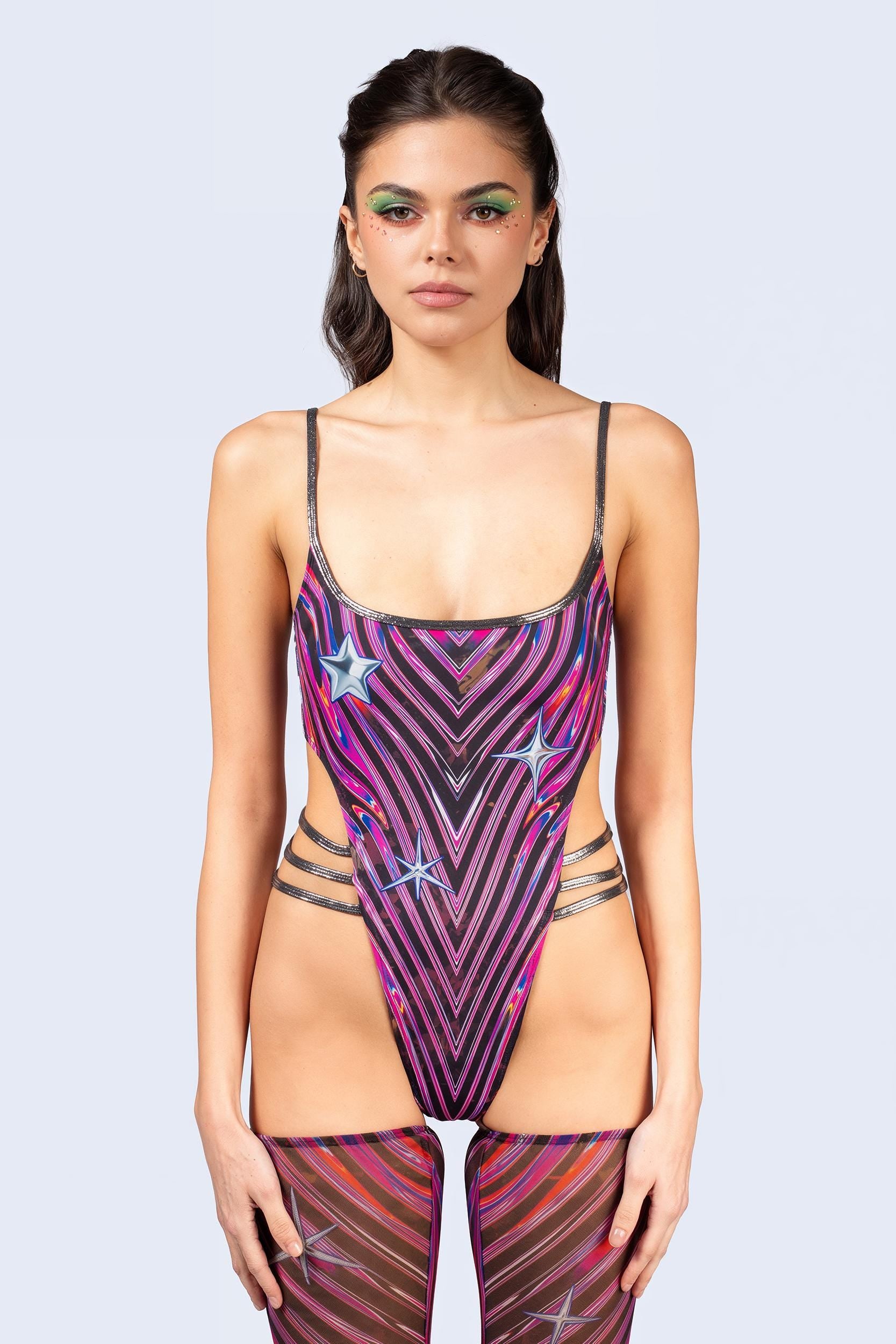 BADINKA Powerhouse Open Front Skirt Set Mesh, spandex