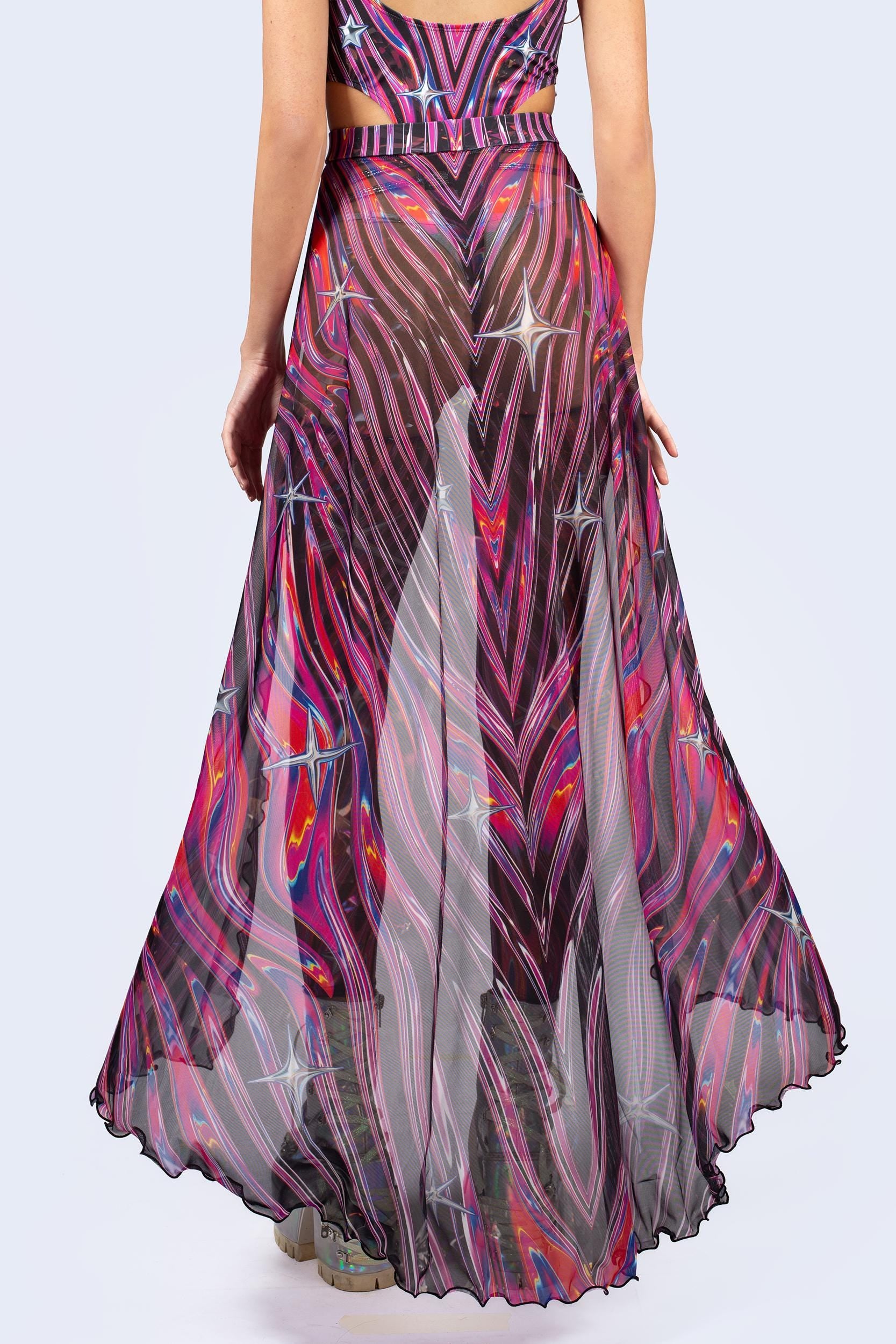 BADINKA Powerhouse Open Front Skirt Set Psychedelic