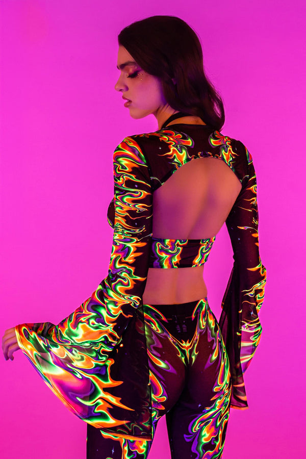 Aura Flow Criss Cross Top And Shrug