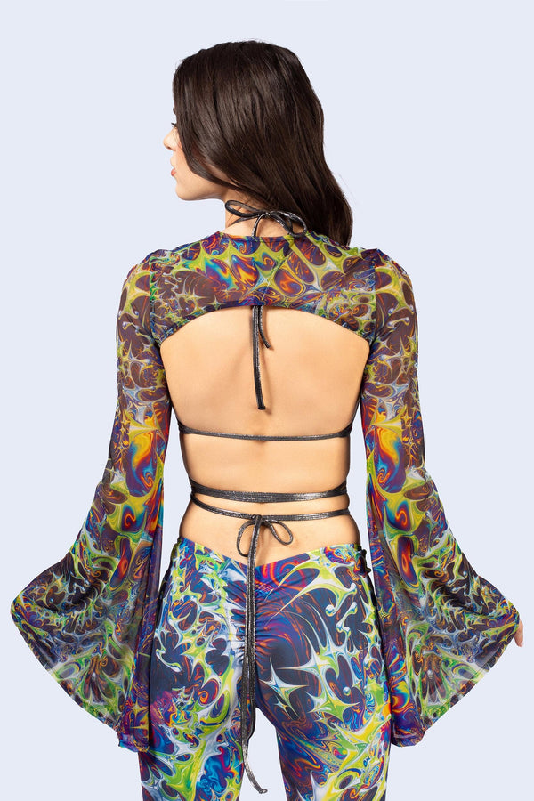 Future Millennium Wrapped Triangle Top And Shrug