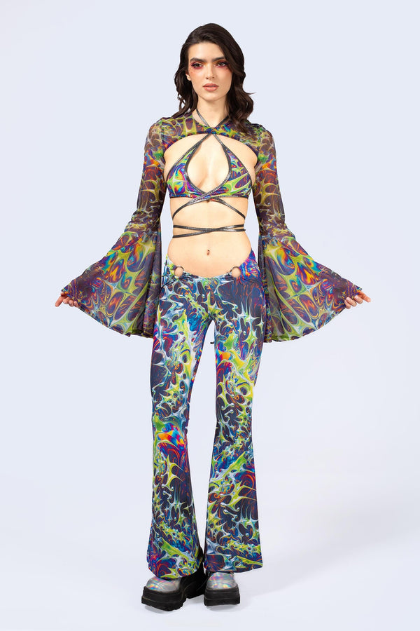 Future Millennium Wrapped Triangle Top And Shrug