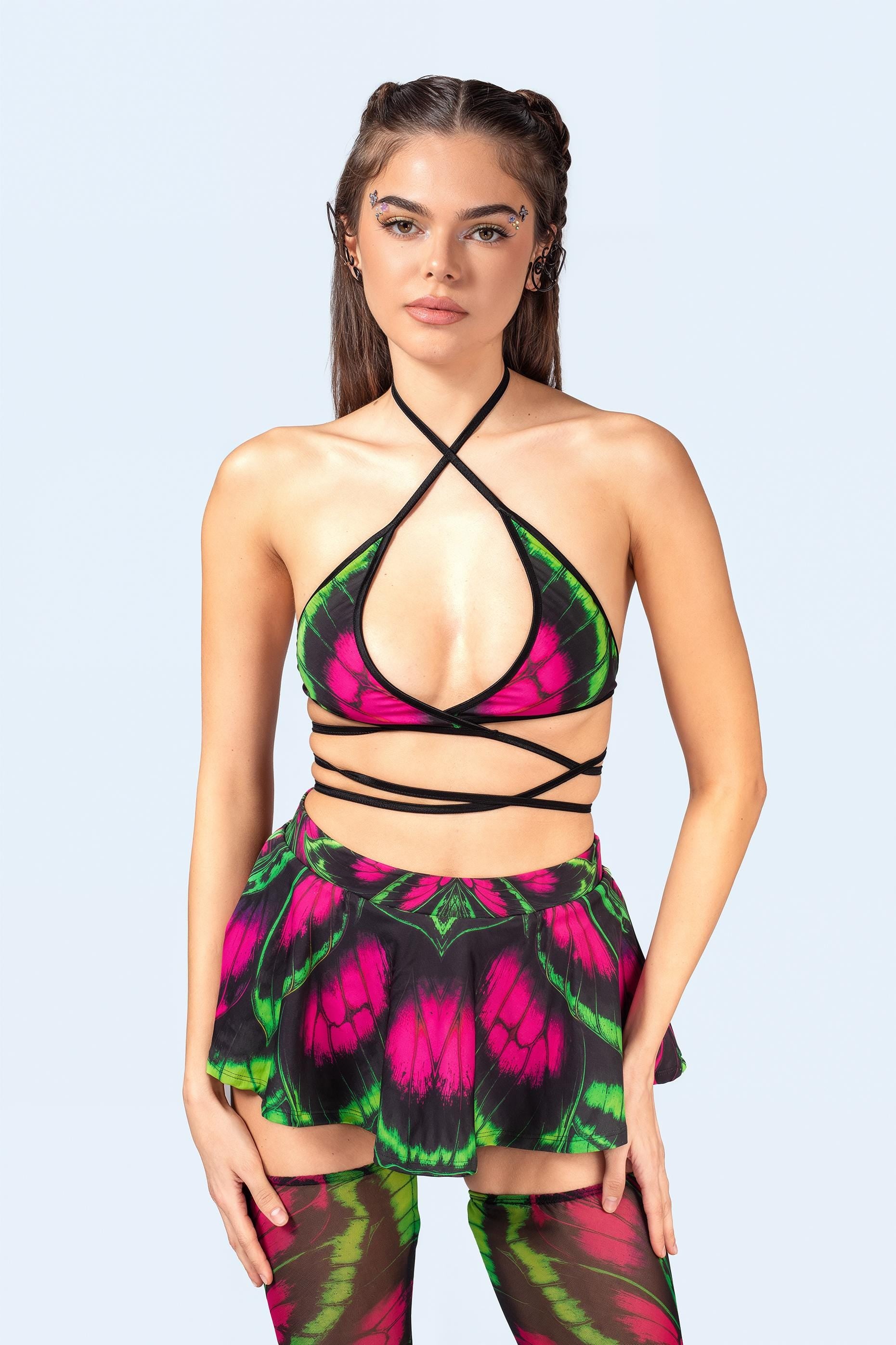 BADINKA Glow Up Micro Skort Neon-uv, psychedelic