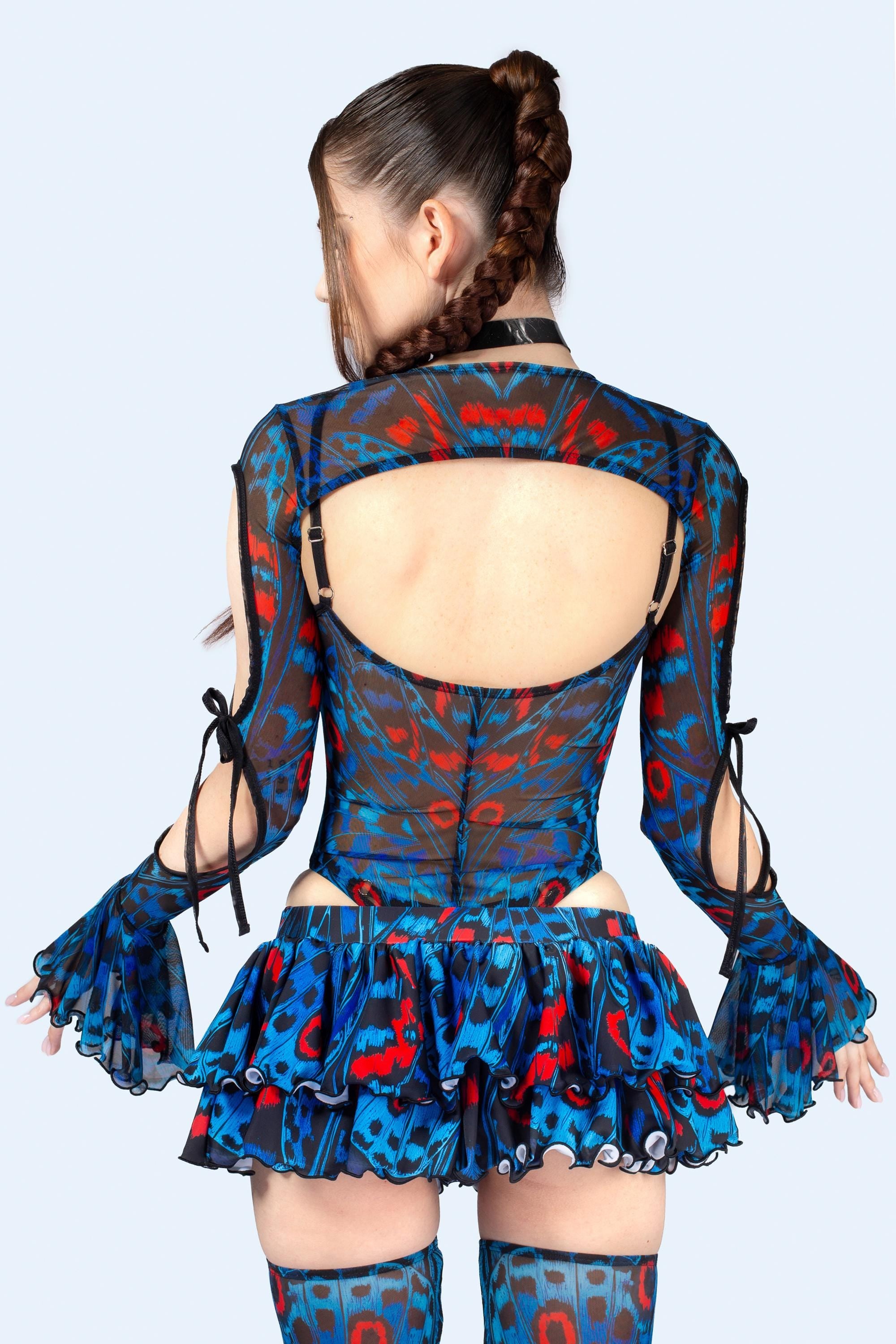 BADINKA Insighting Ribbon Bodysuit And Shrug Blue