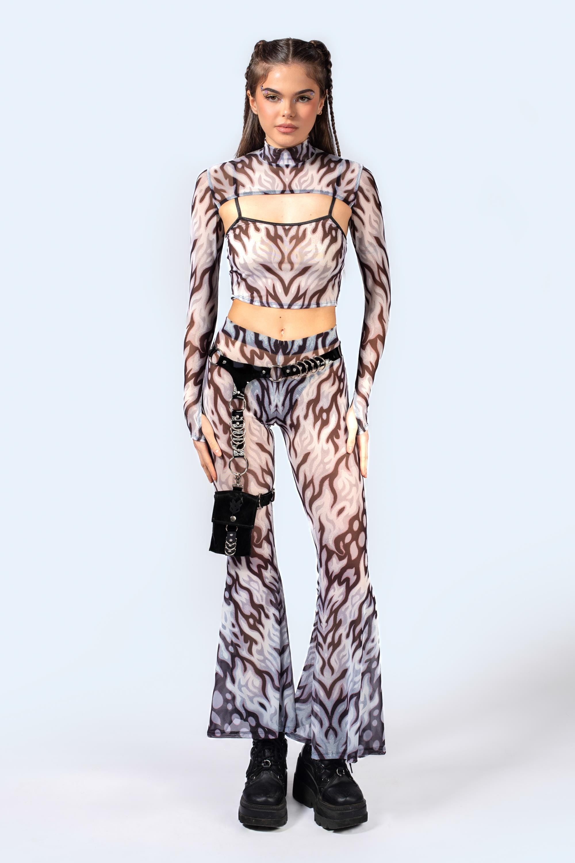 BADINKA Loose Ends Mesh 2 Piece Shrug Top Rave