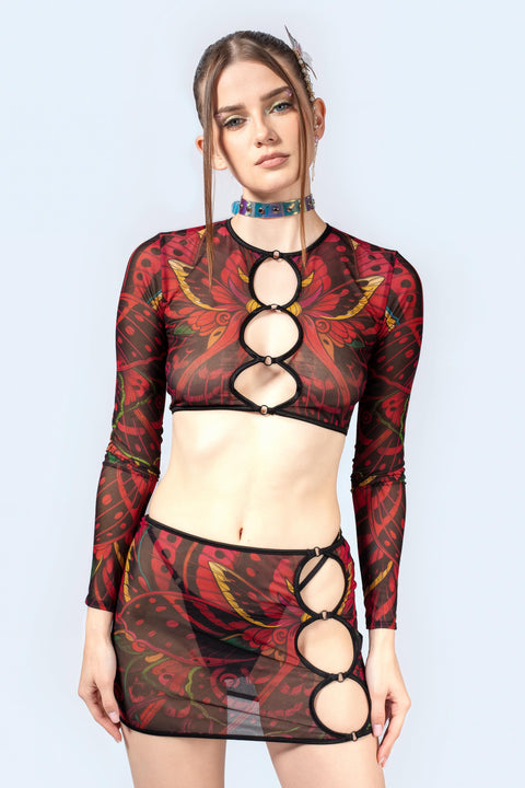 Wingspan Mesh Cutout Top
