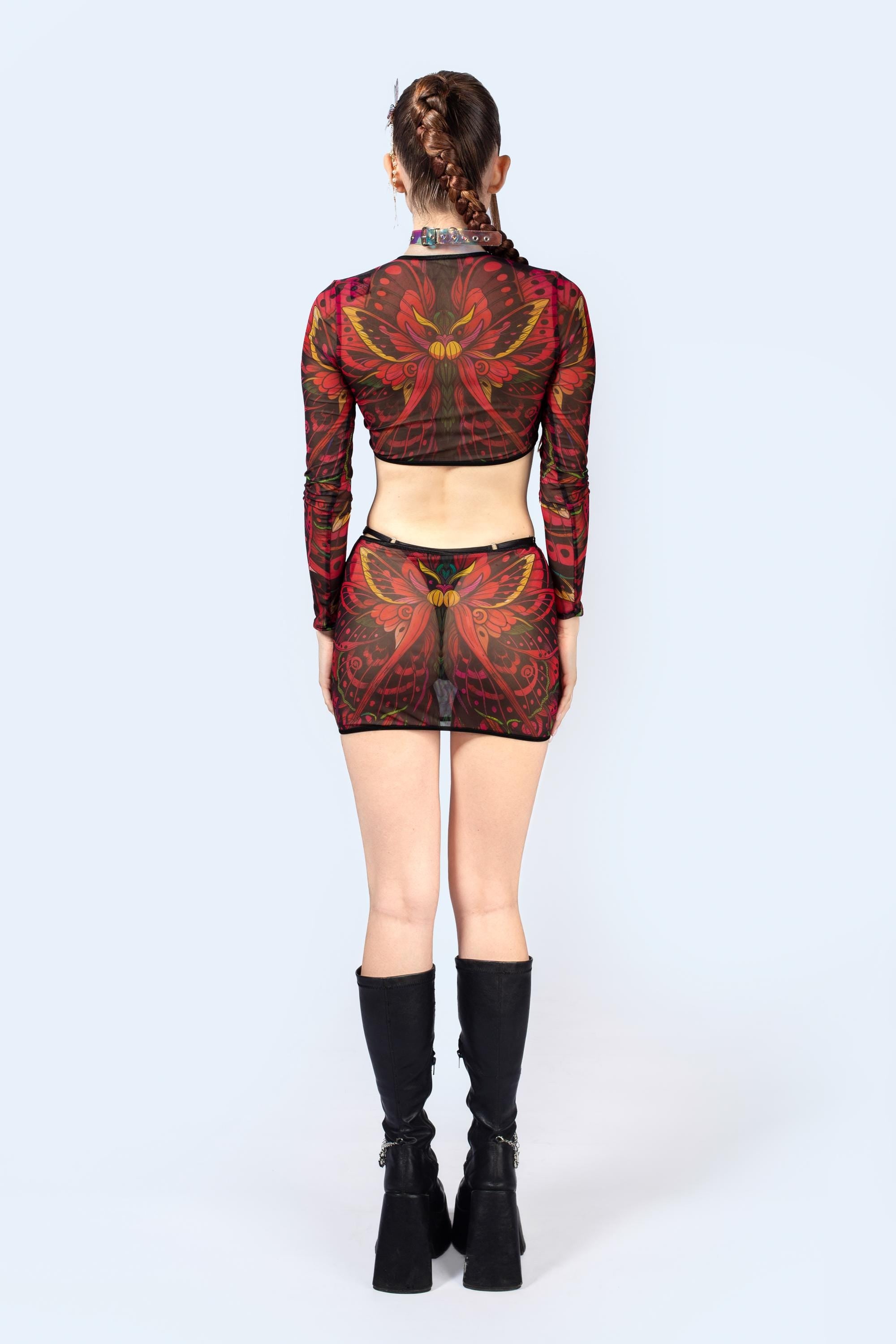 BADINKA Wingspan Mesh Cutout Skirt Mesh