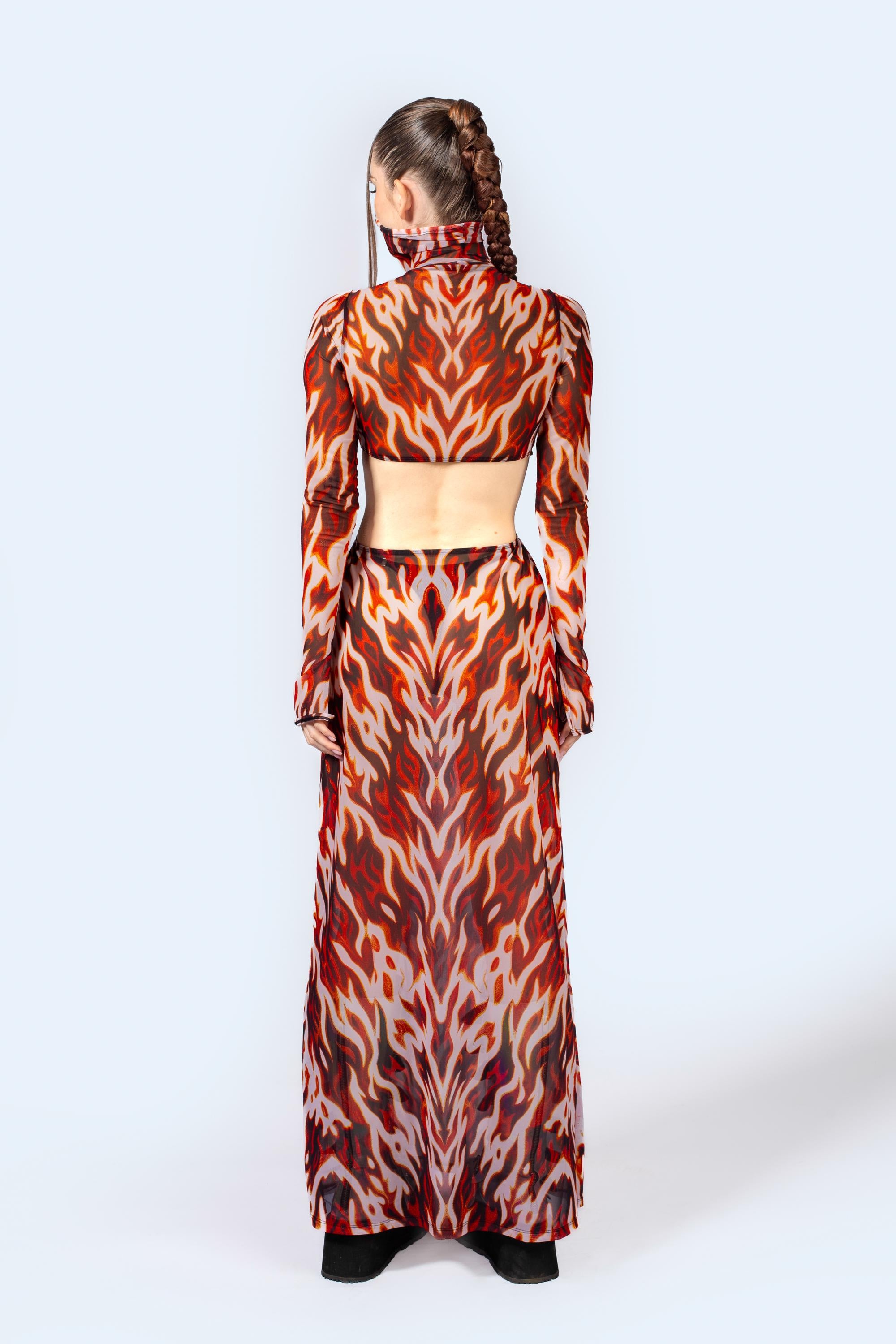 BADINKA Women Flaming Loose Ends Maxi Dress