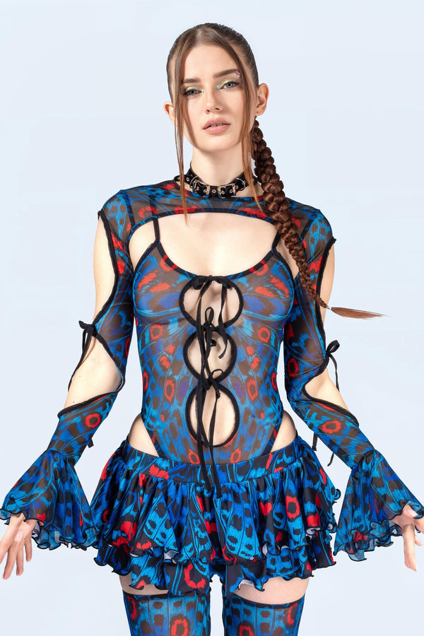 Insighting Ribbon Bodysuit And Shrug