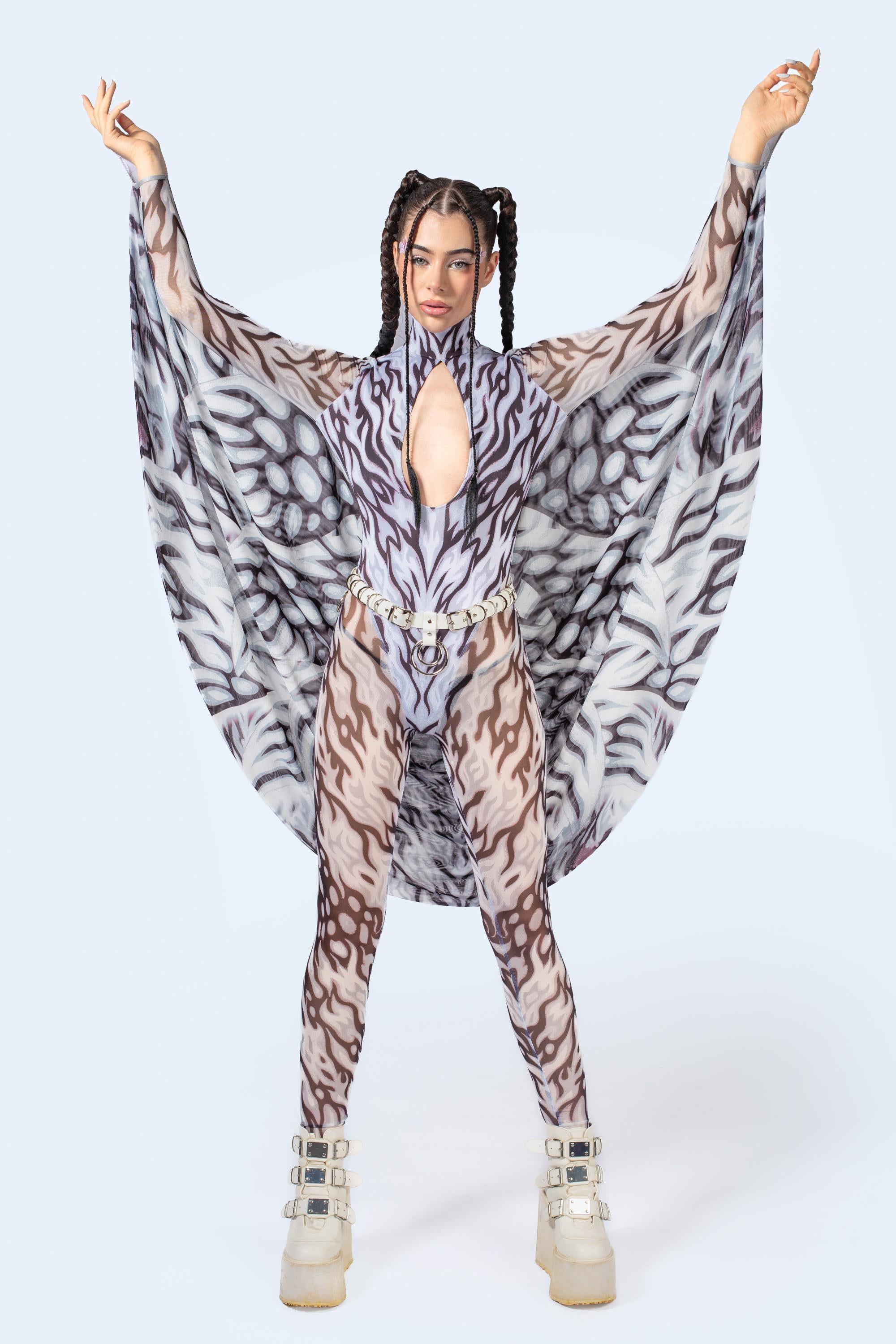 BADINKA Loose Ends Keyhole Winged Catsuit Rave