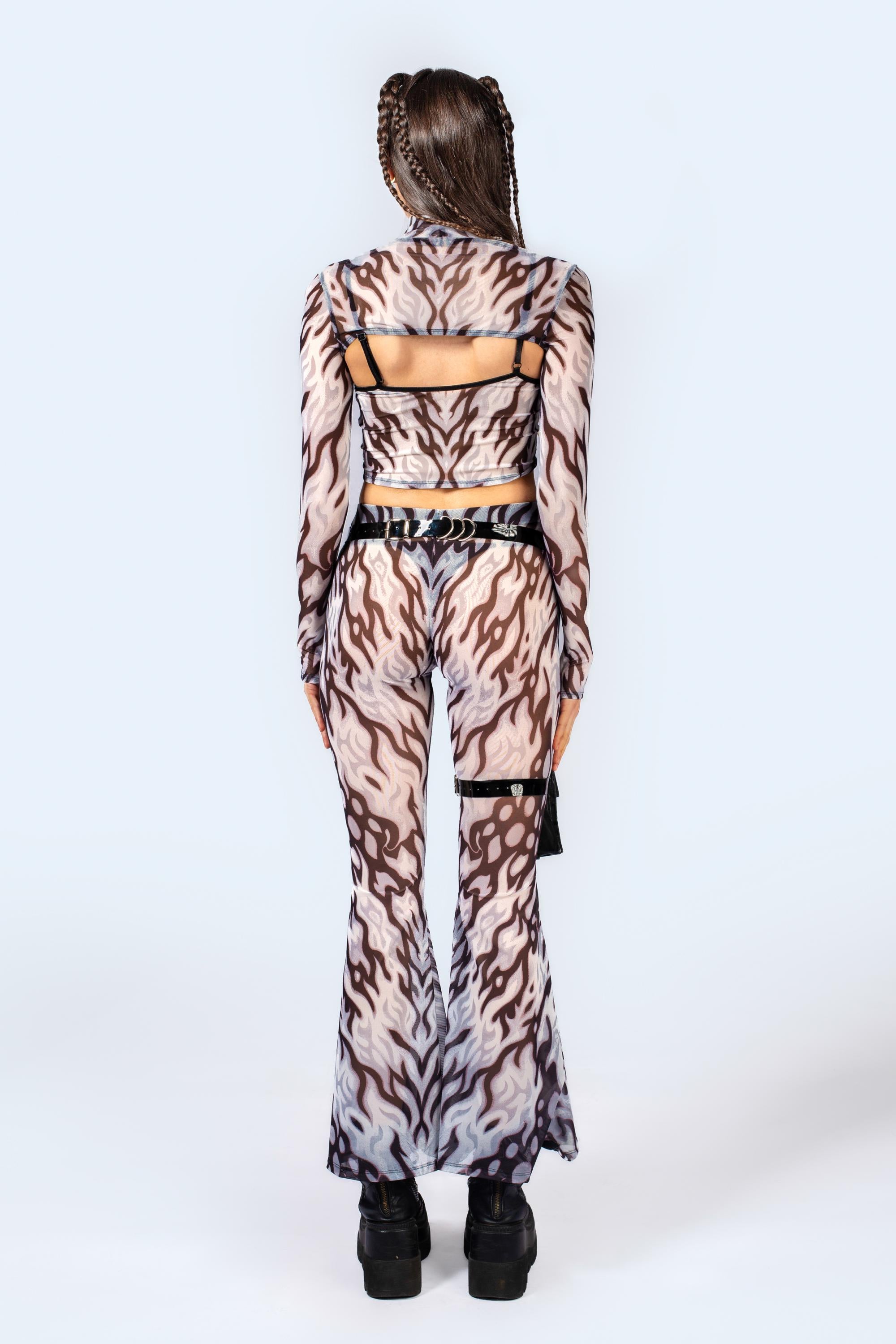 BADINKA Loose Ends Mesh 2 Piece Shrug Top Mesh