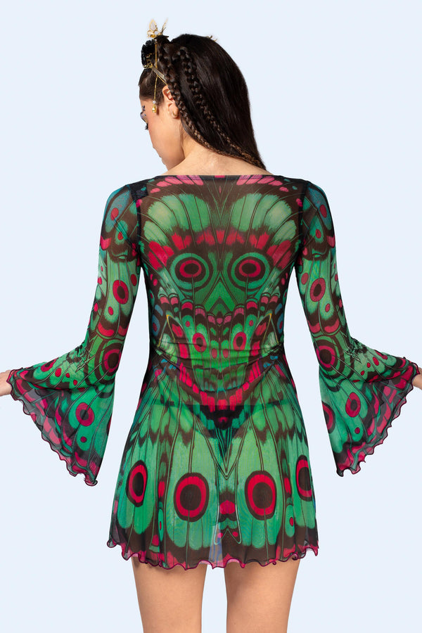 Lucky Moth Mesh Mini Dress