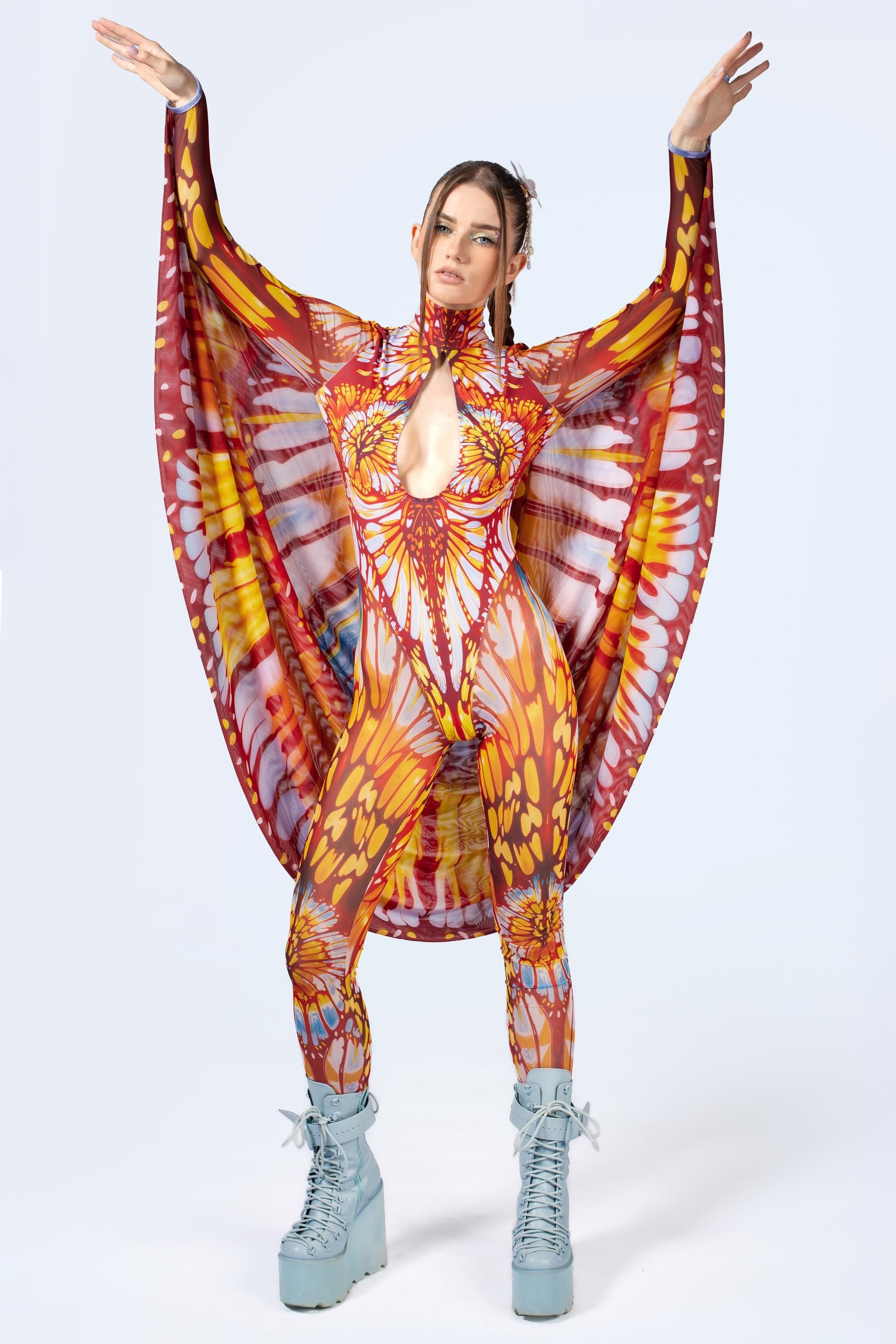 BADINKA Pollinate Me Keyhole Winged Catsuit Rave