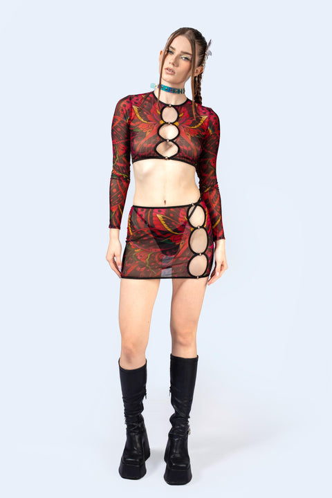 Wingspan Mesh Cutout Top